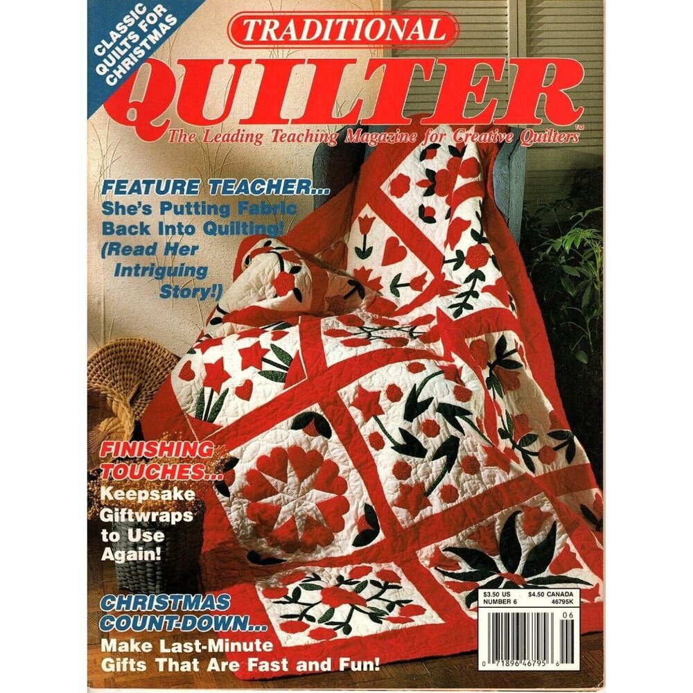 Traditional Quilter Magazine December 1989 Quilt Patterns Christmas Classics
